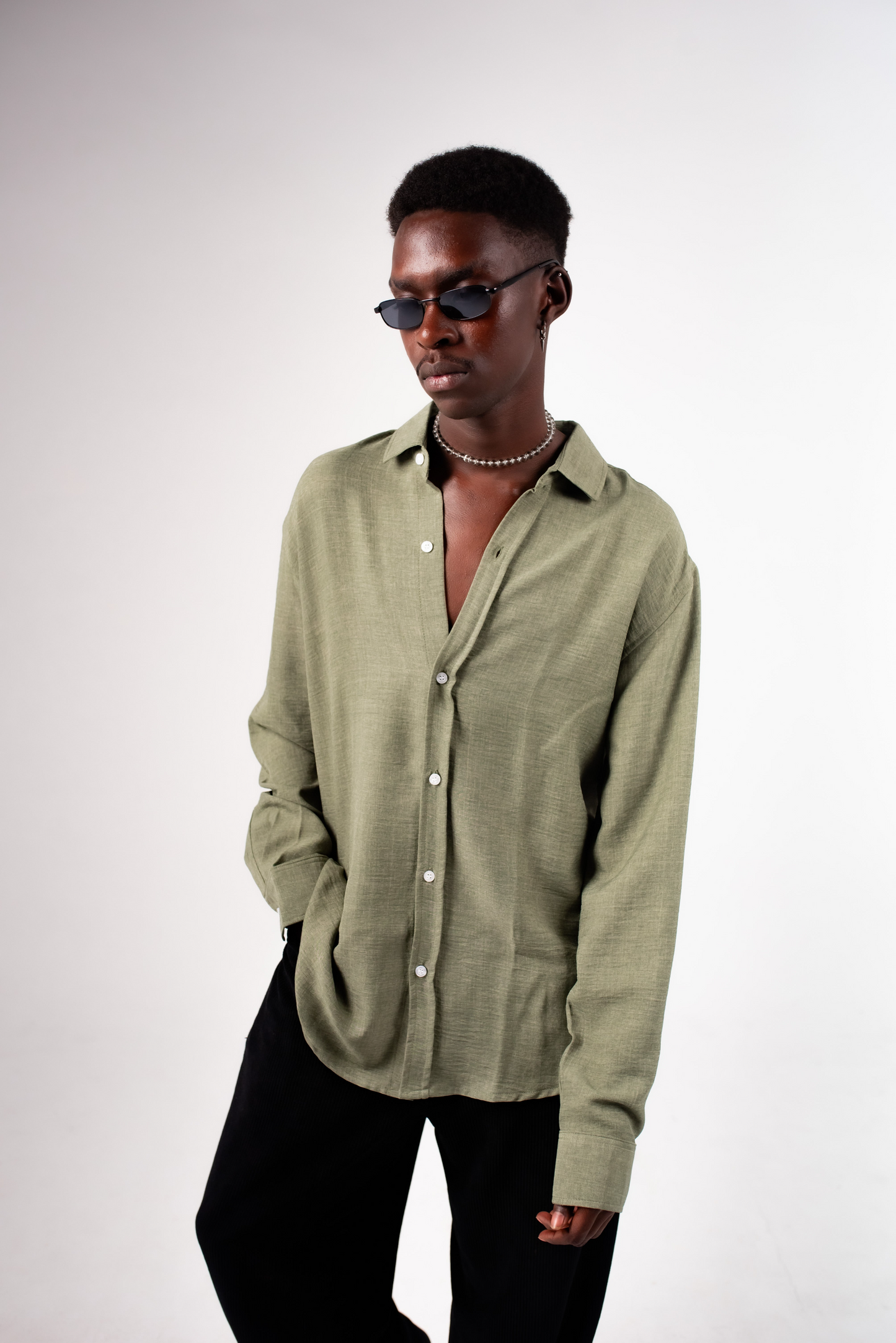 Olive Linen Breeze Shirt